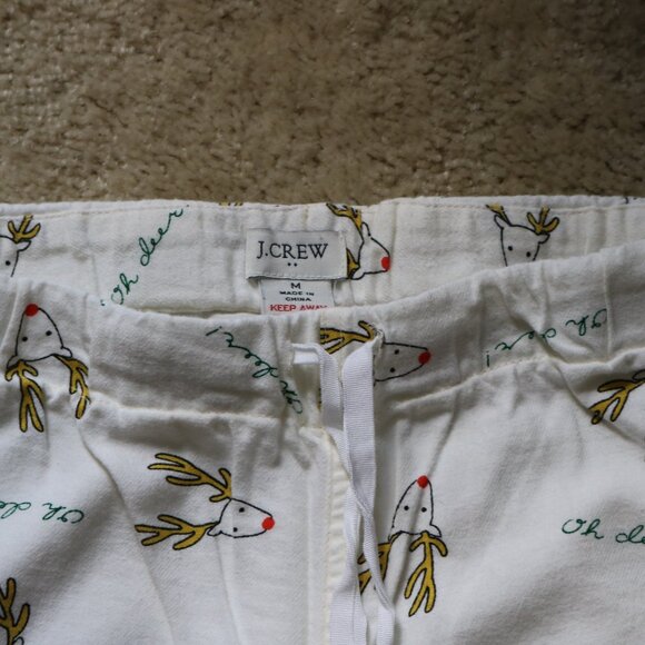 J. Crew Factory White Pajama Pants with Reindeer Print - Picture 5 of 5